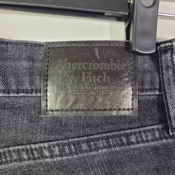 Abercrombie & Fitch Jeans Men 28x30 Langdon Skinny Stretch Dark Wash Black Denim - Picture 3 of 9